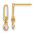 14k Polished CZ and Paperclip Link Dangle Post Earrings