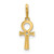 14k Polished CZ Ankh Cross Pendant