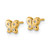 14K Polished CZ Butterfly Post Earrings