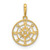 14k Polished CZ Compass Pendant