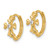 14k Polished CZ Cross Round Hinged Hoop Earrings