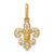 14k Polished CZ Fleur de Lis Charm / Pendant
