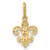14k Polished CZ Fleur de Lis Charm / Pendant