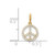 14k Polished CZ Peace Sign Pendant