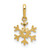 14k Polished CZ Snowflake Charm