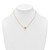14k Polished Daisy with White Rhodium Center 16 inch Necklace with 2 inch Extender
