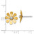 14k Polished Daisy with White Rhodium Center Post Earrings