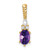 14K Polished Diamond and Amethyst Twisted Chain Slide