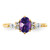 14K Polished Diamond and Amethyst Twisted Ring