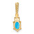 14K Polished Diamond and Blue Topaz Twisted Chain Slide