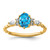 14K Polished Diamond and Blue Topaz Twisted Ring