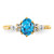 14K Polished Diamond and Blue Topaz Twisted Ring