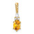 14K Polished Diamond and Citrine Twisted Chain Slide