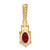 14K Polished Diamond and Lab Created Ruby Twisted Chain Slide