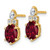 14K Polished Diamond and Lab Created Ruby Twisted Post Earrings