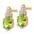 14K Polished Diamond and Peridot Twisted Post Earrings
