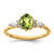 14K Polished Diamond and Peridot Twisted Ring