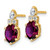 14K Polished Diamond and Rhodolite Garnet Twisted Post Earrings