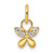 14K Polished Diamond Butterfly Charm