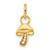 14K Polished Diamond Mushroom Charm