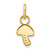 14K Polished Diamond Mushroom Charm