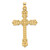 14k Polished Diamond Pattern Hollow Cross Pendant
