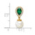 14K Polished Diamond Pearl and Emerald Teardrop Chain Slide