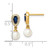 14K Polished Diamond Pearl and Sapphire Dangle Post Earrings