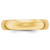 10k Yellow Gold 5mm Half Round Wedding Band Size 8