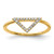 14k Polished Diamond Triangle Ring