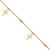 14k Polished Diamond-cut 3 Cross Dangles and Beads 9 inch Anklet Plus 1 inch Extender