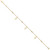14k Polished Diamond-cut 3 Cross Dangles and Beads 9 inch Anklet Plus 1 inch Extender