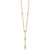 14K Polished Diamond-cut and Beaded 16 Inch Lariat Necklace Plus 2 Inch Extender