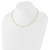 14K Polished Diamond-cut Beads and Mesh Chain 17 inch Necklace