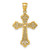 14k Polished Diamond-cut Fleur de Lis Filigree Textured Fancy Cross Pendant