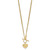 14k Polished Diamond-cut Heart with 3-Strand Chain 18 inch Toggle Necklace