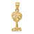 14k Polished Diamond-cut Palm Tree Pendant