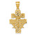 14k Polished Diamond-cut Pierced Lattice Design Cara Vaca Cross Pendant