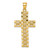 14k Polished Diamond-cut Textured Fancy Link Design Latin Cross Pendant