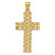 14k Polished Diamond-cut Textured Fancy Link Design Latin Cross Pendant