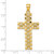 14k Polished Diamond-cut Textured Fancy Link Design Latin Cross Pendant
