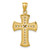 14k Polished Diamond-cut Textured Fancy Pierced Lattice Design Cross Pendant