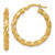 14k Polished Diamond-cut Twisted 3.00 x 25mm Tube Hoop Earrings
