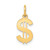 14k Polished Dollar Sign Charm
