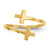 14k Polished Double Cross Ring