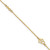 14k Polished Double Hearts and Infinity 9 inch Anklet Plus 1 inch Extender
