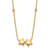 14K Polished Double Star with Diamond-cut Beads 16 inch Necklace Plus 2 inch Extender