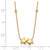 14K Polished Double Star with Diamond-cut Beads 16 inch Necklace Plus 2 inch Extender