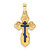 14k Polished Eastern Orthodox Blue Enamel Solid Cross Pendant - XR-DFED0C1D-6718
