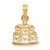 14K Polished Enameled JUST MARRIED 3-D Wedding Cake Pendant
